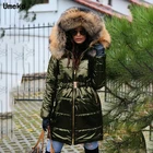 Осень-зима 2021, Женская куртка с поясом большого размера, блестящая куртка, Повседневная теплая Длинная Верхняя одежда с капюшоном, женские прямые базовые Топы