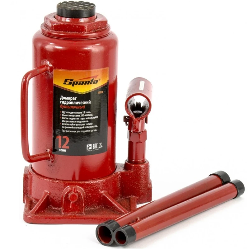 Домкрат гидравлический SPARTA 50326 (Бутылочный тип грузоподъемность 12 т высота