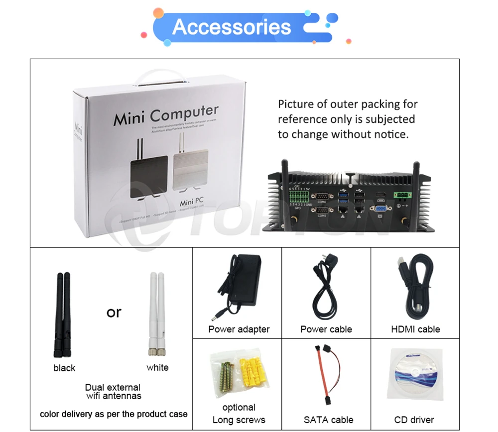 Безвентиляторный промышленный мини компьютер Celeron J1900 6 * RS232 COM 2 Lan 8 USB GPIO LPT PS/2 HDMI VGA