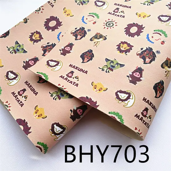 1шт 20*33 см А4 мультфильм Лев кожа viny ткань BHY659 - Цвет: BHY703