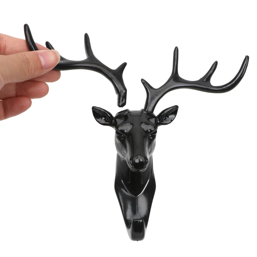 

HOOMIN Storage Hangers Self Adhesive Wall Decor Hooks Antlers American Style For Living Room Wall Coat Keys Bags Clothes Hook