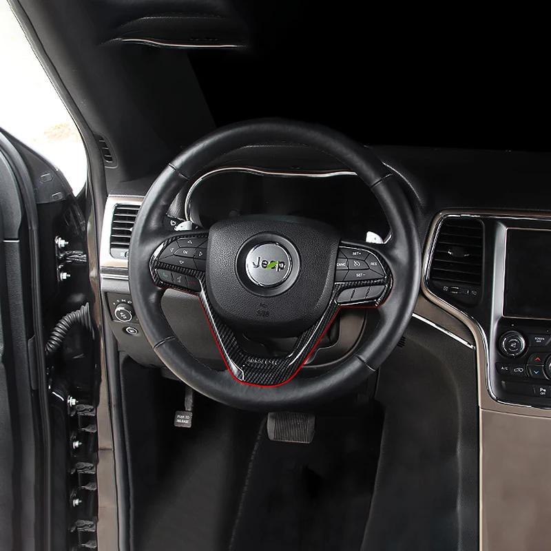 Наклейки на Автомобильное рулевое колесо из углеродного волокна для Jeep Grand Cherokee