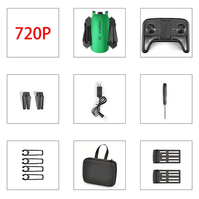 720p green 2 battery Складной мини Радиоуправляемый квадрокоптер R8 4k селфи Дрон HD Двойная камера FPV Божья коровка удержание высоты оптический поток Радиоуправляемый Дрон вертолет - Цвет: 720p green 2 battery