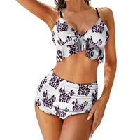 swag bikini swimsuit high cut best pattern swimwear festival two piece female bathing suit