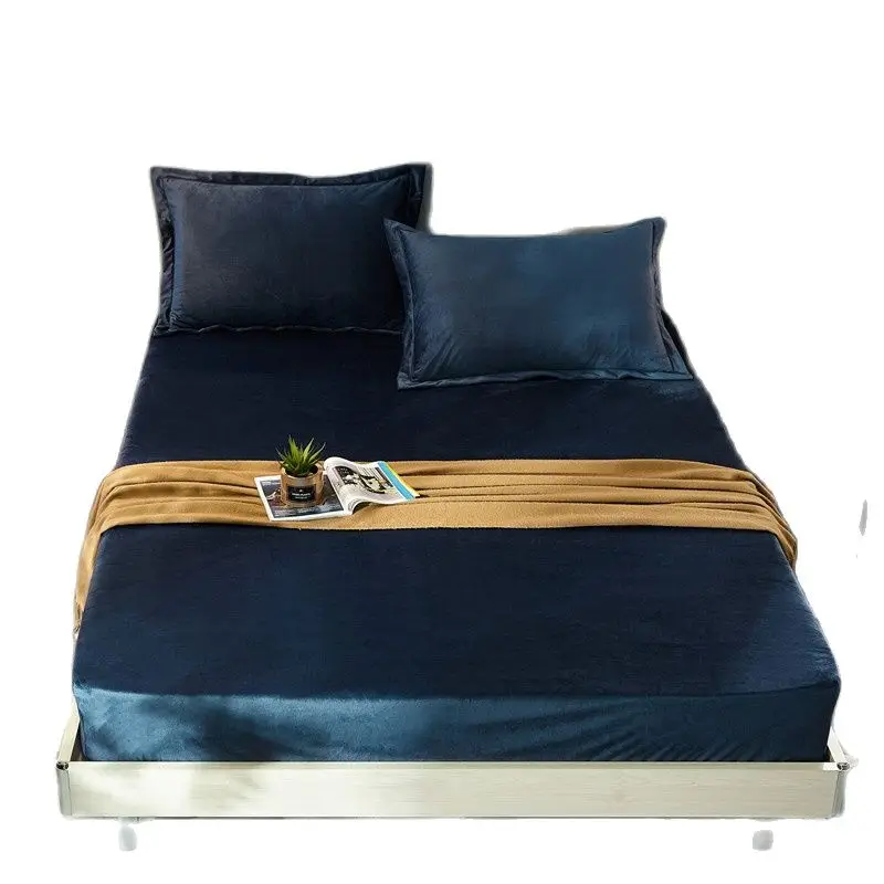 1 или 3 шт. зимняя натяжная простыня теплый Кристальный бархатный однотонный