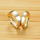 Парные кольца из нержавеющей стали с гравировкой на заказ, позолоченные обручальные кольца Love Alliance для мужчин и женщин, ювелирные изделия обещания, подарки