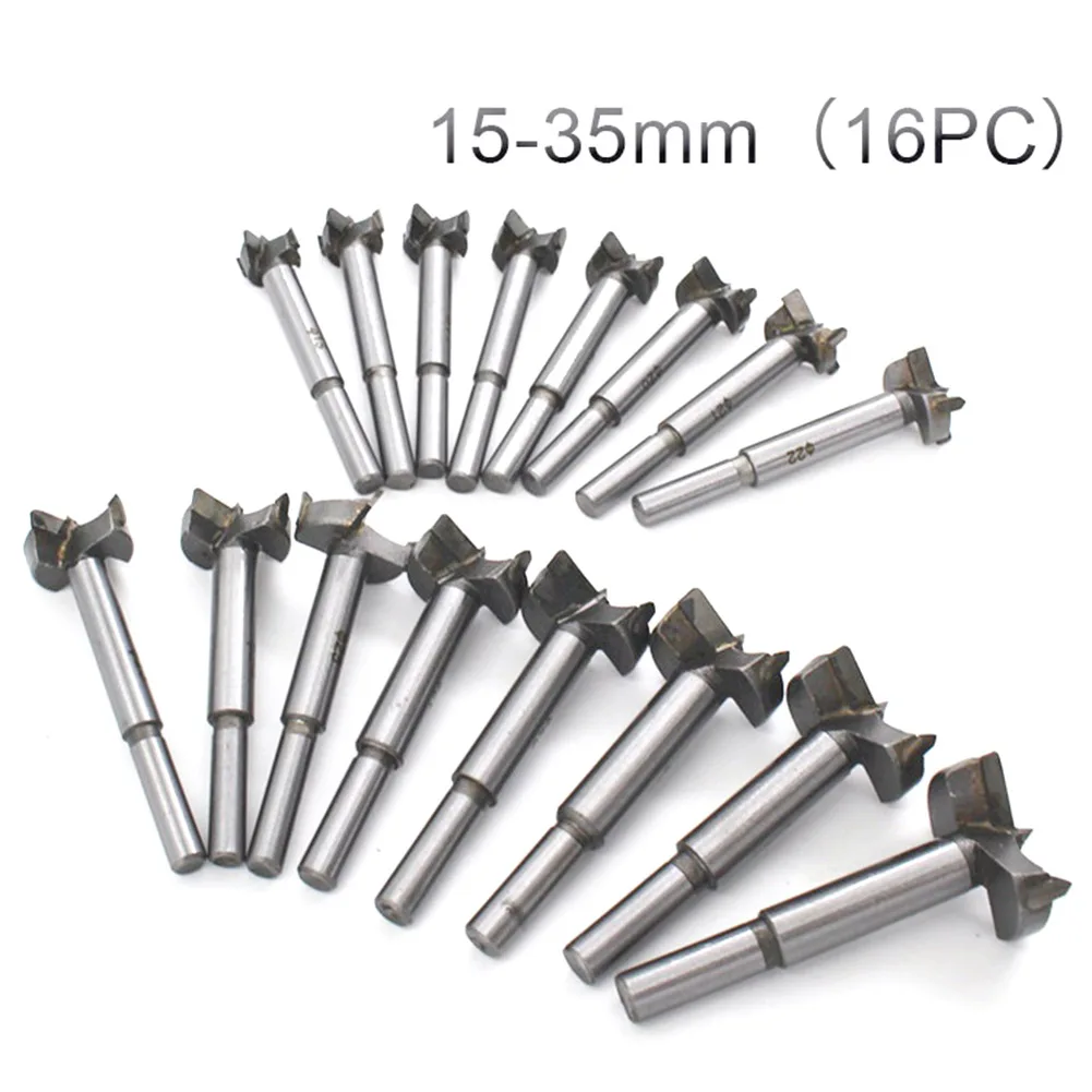 

16pcs/set Durable 15-35mm Hardwood Grinding Trimming Mortising Slotting Milling Cutter Hole Opener Woodworking Drill Power Tool