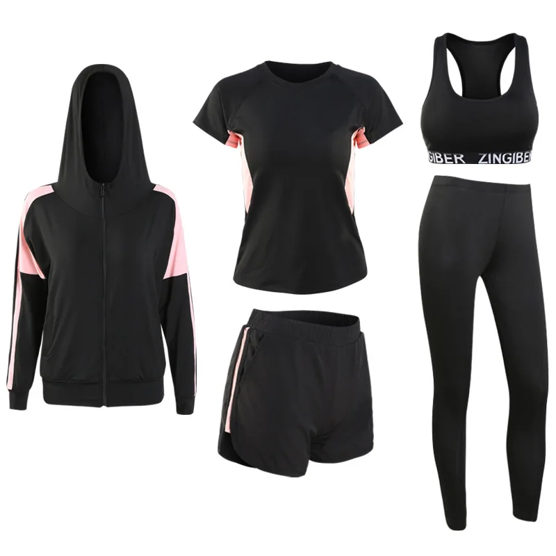 Женский спортивный костюм свободная тянущаяся спортивная одежда Женская