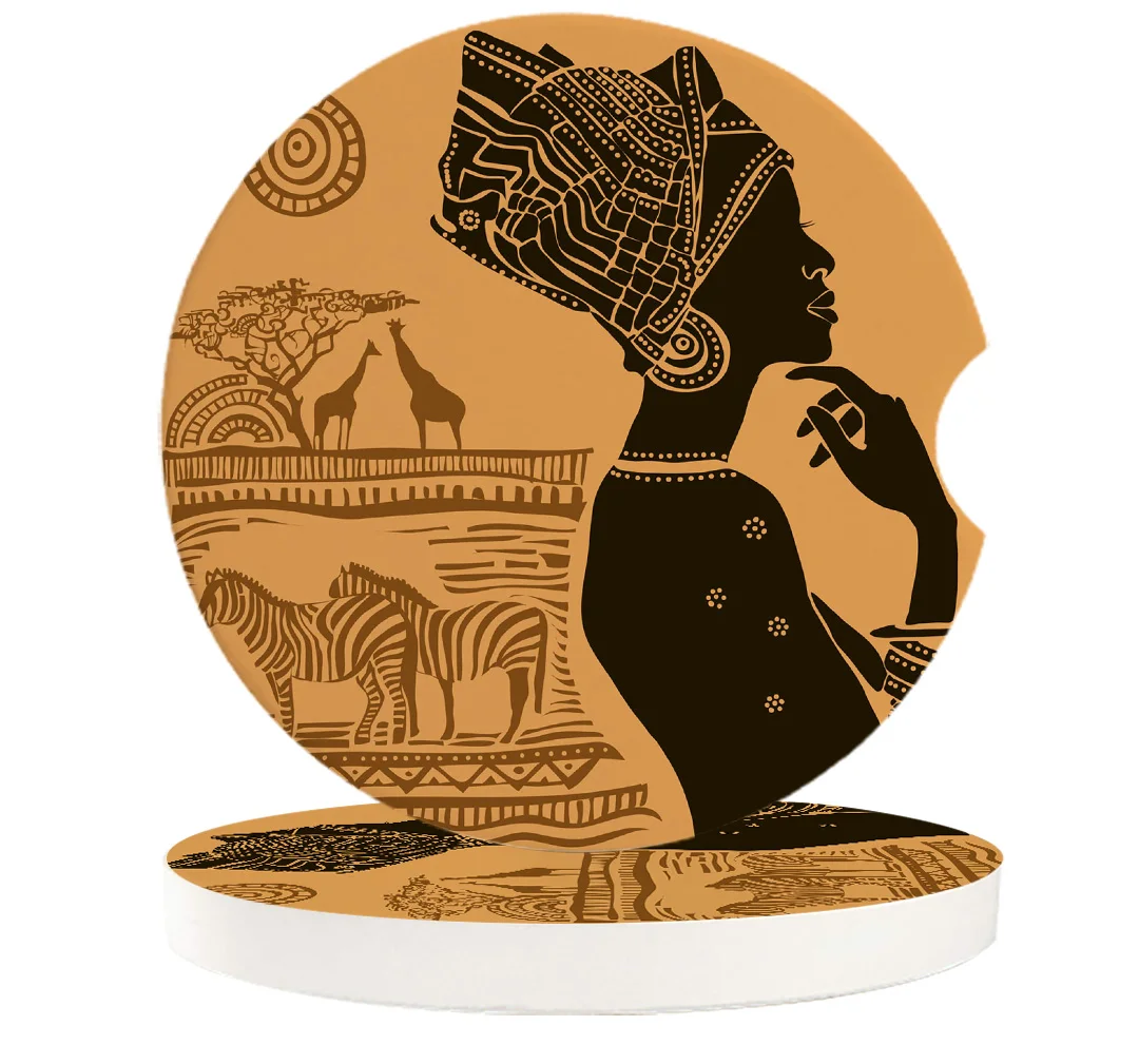 Автомобильный коврик для чашки керамический Подставка под кружку набор