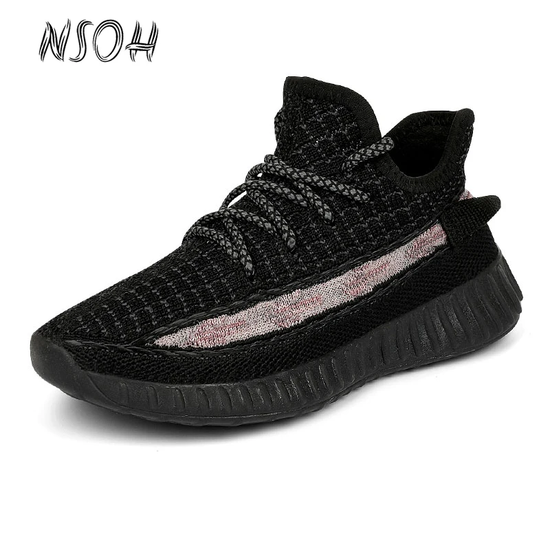 

NSOH New Kids Fashion Casual Sneakers Mesh Breathable Boys Girls Tennis Sports Shoes Lace-up Soft Children's Running Footwear