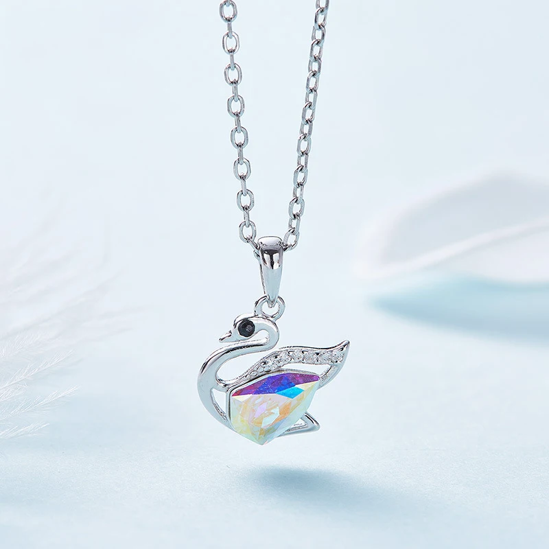Warme Farben Кристалл от Swarovski серебро 925 пробы ожерелье женщины Кристал в форме лебедя