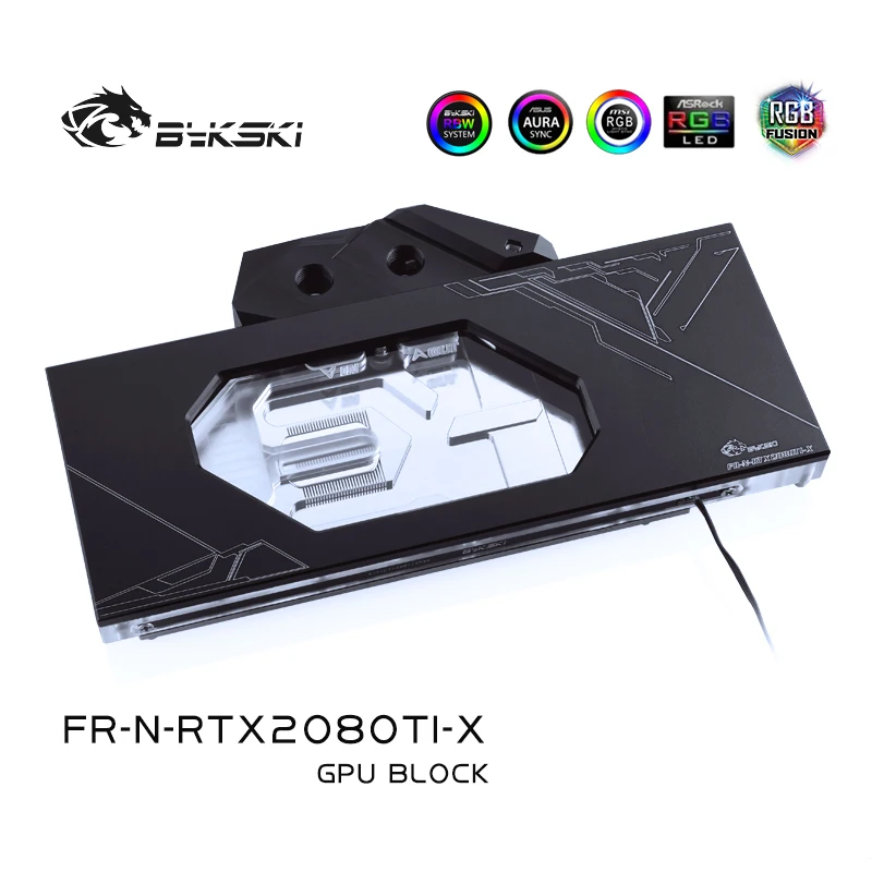 Водяной блок Bykski для NVIDIA RTX 2080Ti/2080 Founders Edition/полный медный Raidator/комбинированный