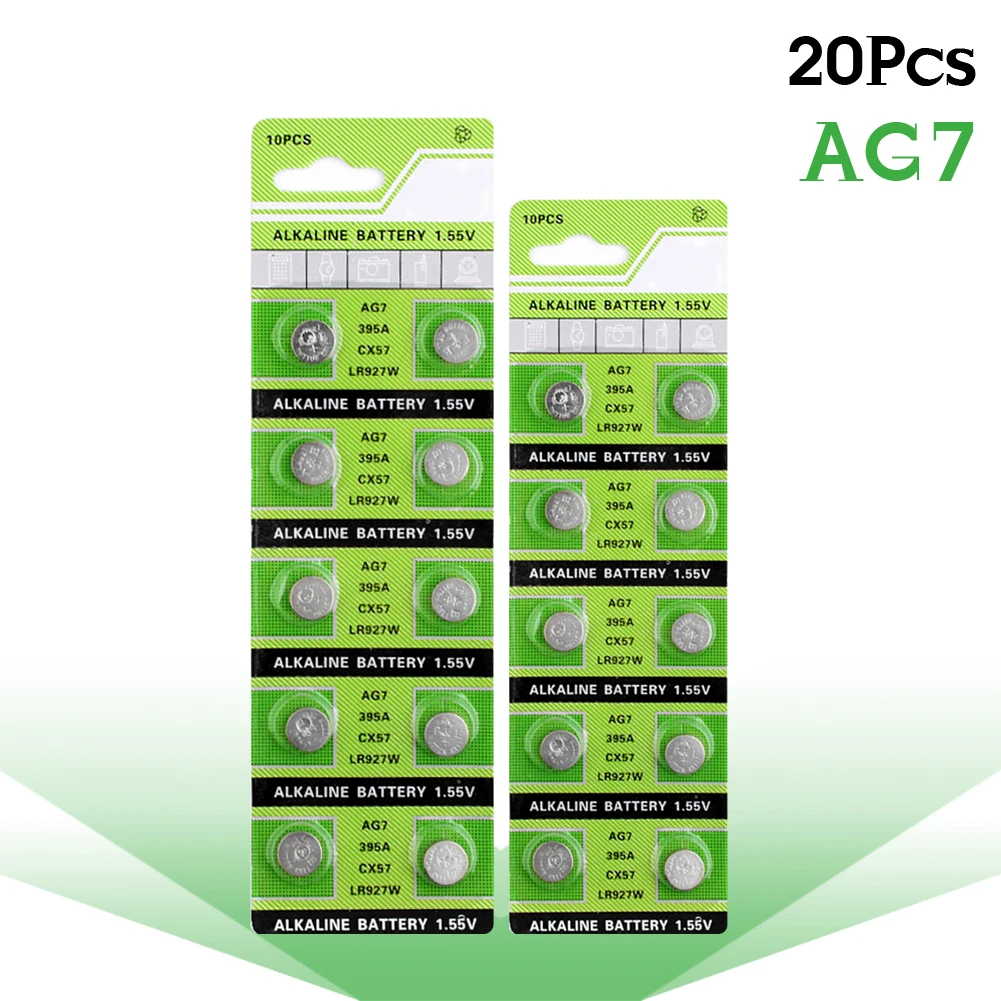100 шт. щелочные батарейки AG7 42 мАч 1 55 в GR927 395A для LR57 LR927 SR927W 399 | Электроника