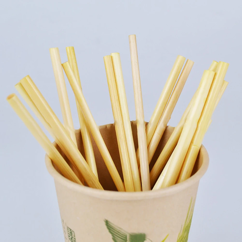 

100pcs/pack Birthday Cocktail Bar Eco Friendly Non Toxic Biodegradable Wheat Home Party Drinking Straw Milk Tea Kitchen Supplies