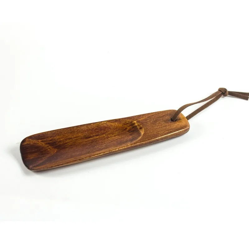 

1 PC 15.5cm Wooden Women Men Handle Shoehorn Short Spoon Shape Shoe Horn Shoe Flexible Lifter