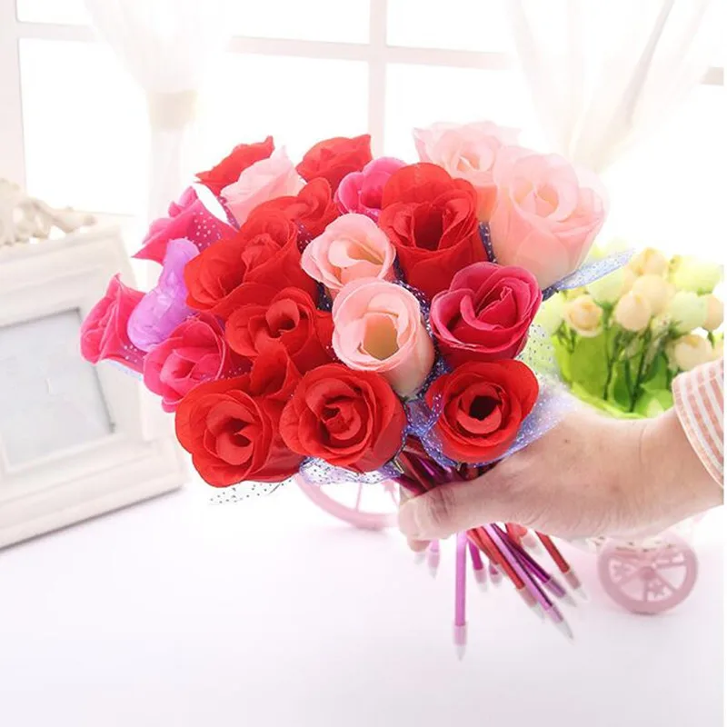 

Rose Flower Ballpoint Pen Students Writing Pens Children Kids Toys Stationery Gifts Wedding Party Favors Christmas Birthday
