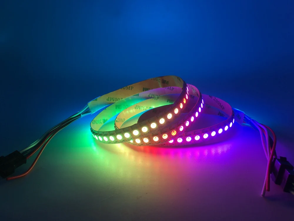 DC12V WS2815(WS2812B WS2813 обновление) RGB светодиодные пиксельные полосы, индивидуально адресуемые Белый/Черный PCB двухсигнальный светодиодный гибкий светильник