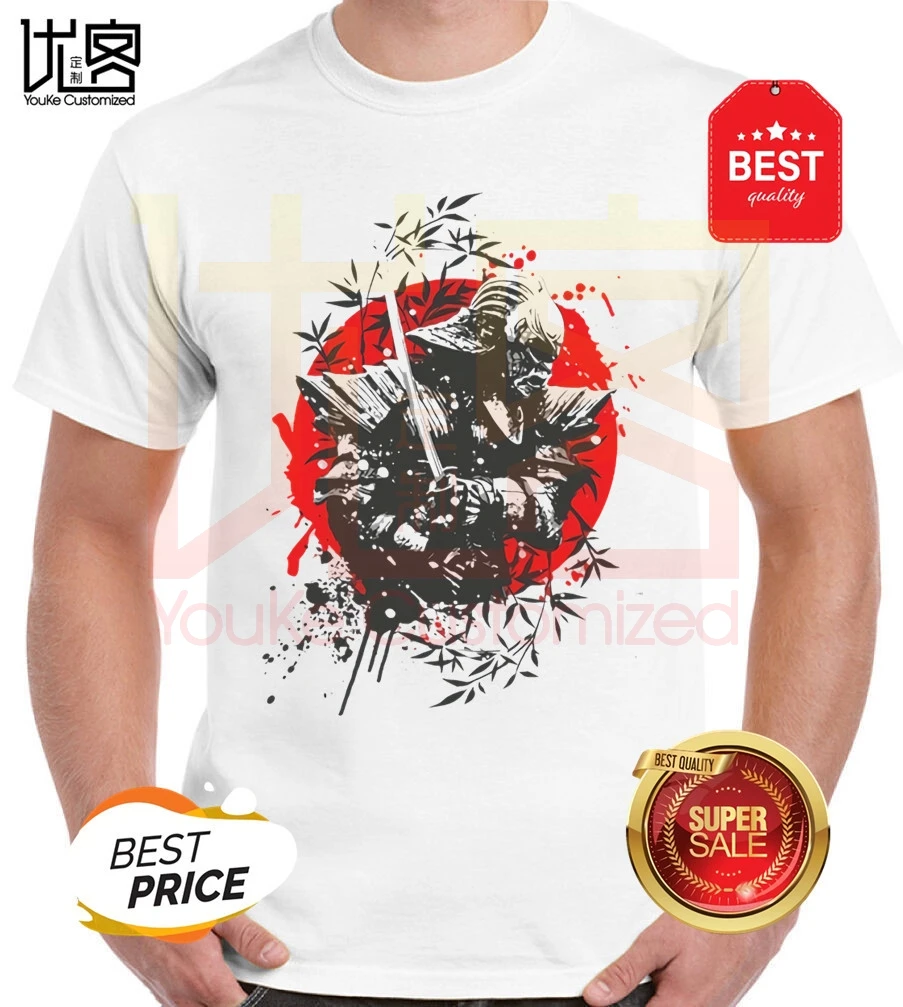 Черный меч самурая Для мужчин s Slim Fit футболки с коротким рукавом круглым вырезом
