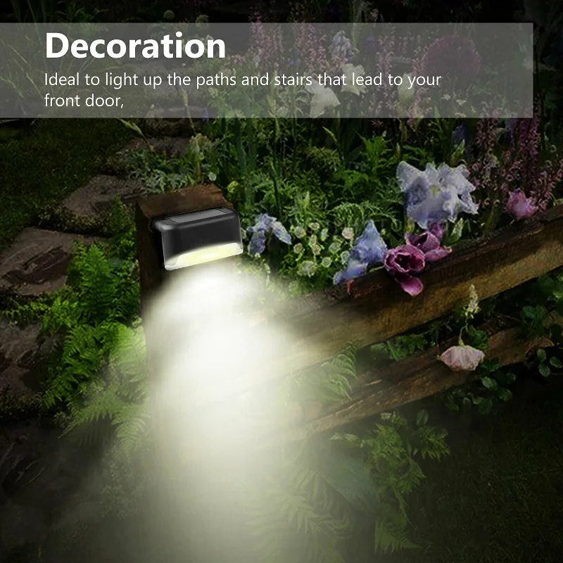 4/8PCS Solar Deck Lights Step Outdoor Waterproof Led Fence Lamp for Patio Stairs Garden Pathway Yard | Освещение