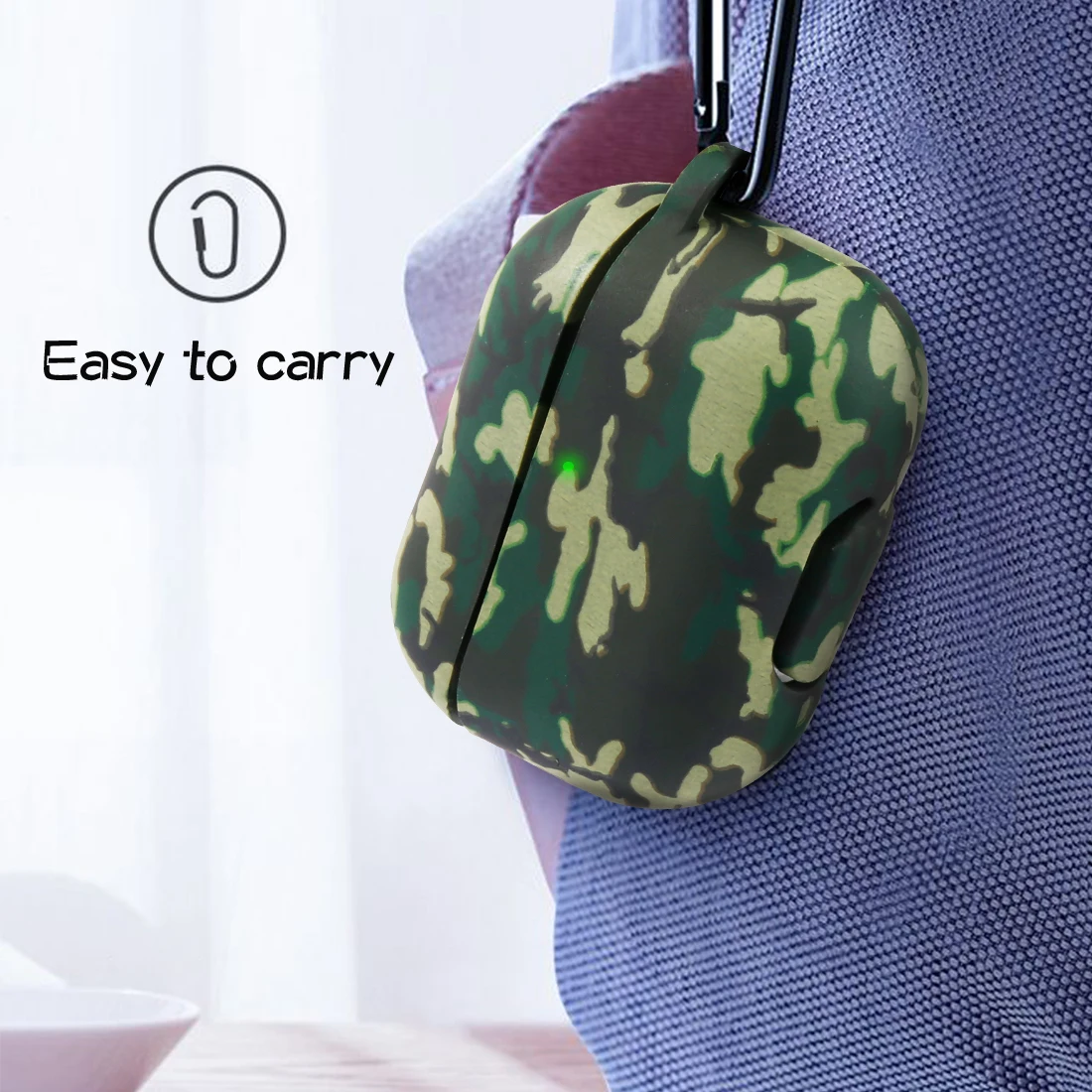 Для AirPods Pro Чехол 2019 мягкий силиконовый цветной с масляным принтом Камуфляжный