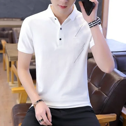 

Men's short sleeve t-shirt summer trend handsome casual half sleeve 5526