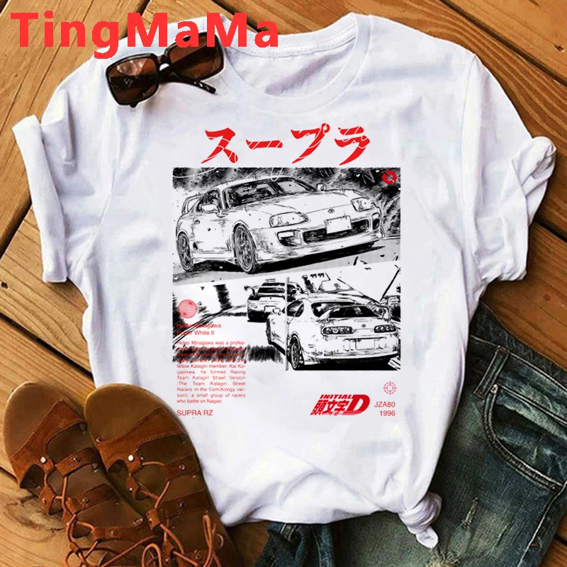 Футболка мужская с рисунком японского аниме повседневный топ инициала D модная