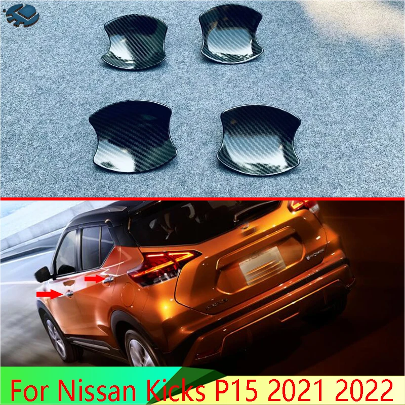 

Автомобильные аксессуары для Nissan Kicks P15 2021 2022, хромированная крышка дверной ручки из АБС-пластика, вставка для отделки полости чашки, декорат...