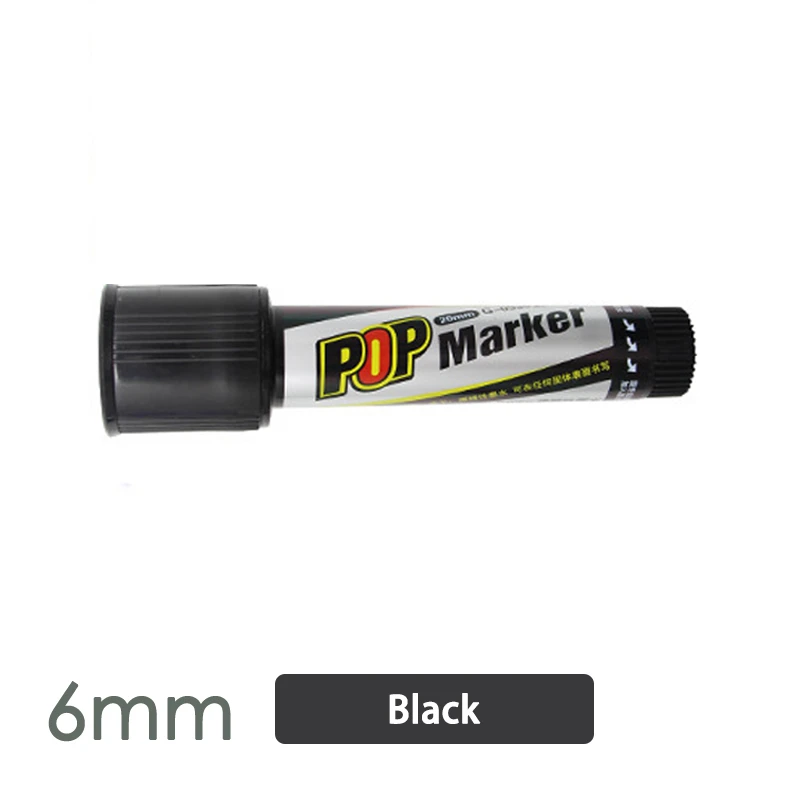 6mm Black Несколько цветов Несколько ручек маркеры Кисть ручка ручная роспись плакат кисть фломастер на масляной основе может быть крашена поп-ручка - Цвет: 6mm Black