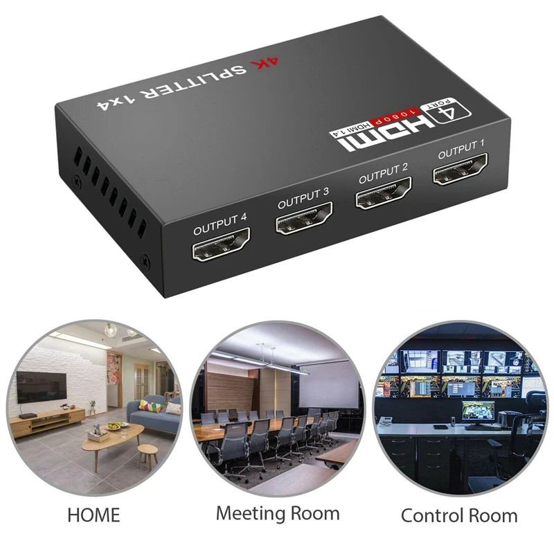 Full HD HDMI сплиттер усилитель ретранслятор 1080P 4K 4 портовый концентратор 3D 1 в Out 1X4 US