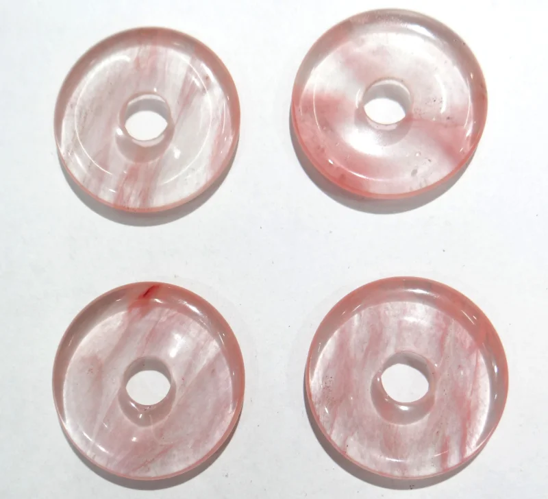 Оптовая продажа круглые подвески из натурального камня 25 мм вишневый кварц 12 шт.