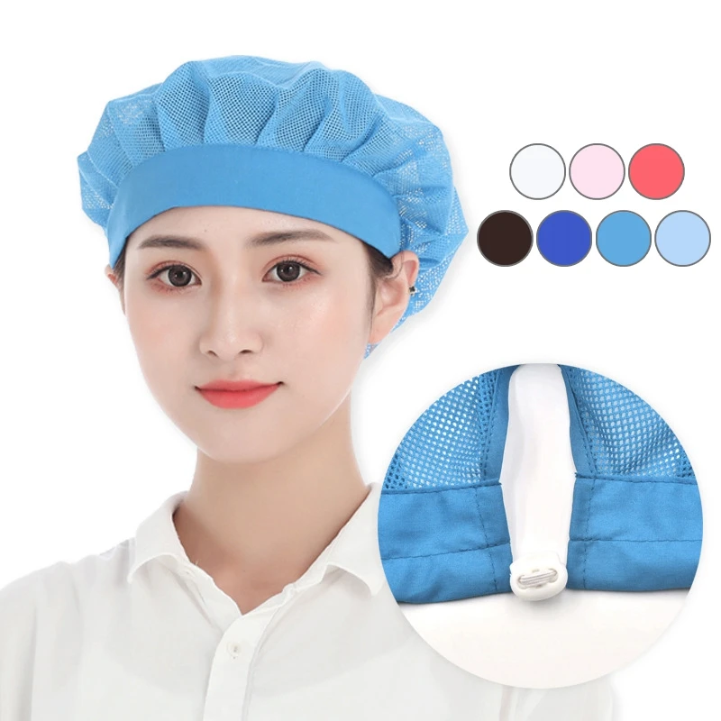 

Elastic Mesh Caps Workshop Breathable Cap for Men Women Kitchen Restaurant Chef Hat Hotel Bakery Uniform Waiter Work Wear Hats