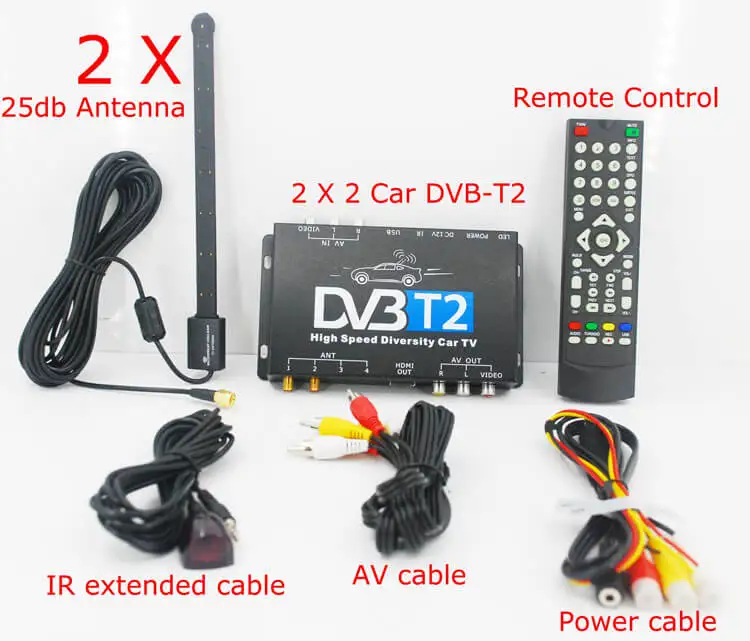 HD ТВ автомобильный DVB-T265 Германия DVB-T2 H.265 HEVC мульти PLP цифровой ТВ приемник автомобильный D ТВ коробка с двумя антенна тюнера Freene