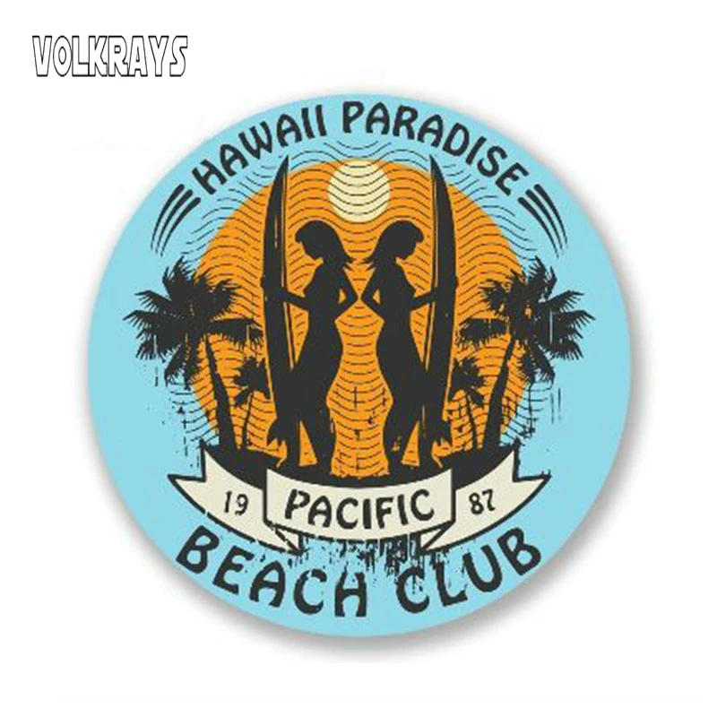 Фото Виниловая наклейка Volkrays для Гавайского серфинга пляжа клуба ноутбука