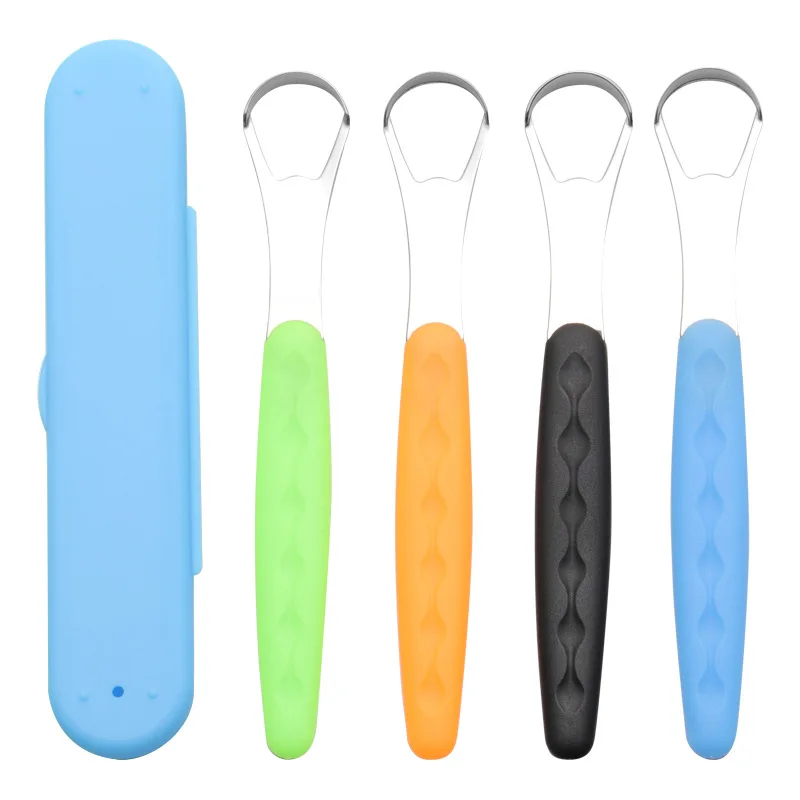 

Tongue Cleaning Scraper Stainless Steel Box Reusable Oral Scraper Brush Portable Tongue Cleaner Fresh Breath Oral Care Tools