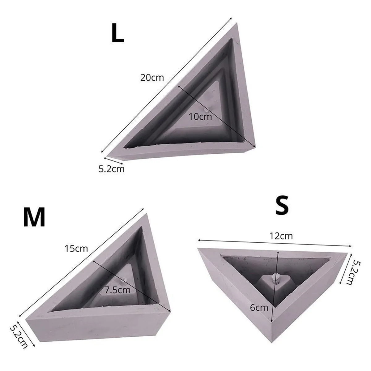 S/M/L 3D треугольный цветочный горшок силиконовая форма Геометрическая ваза для