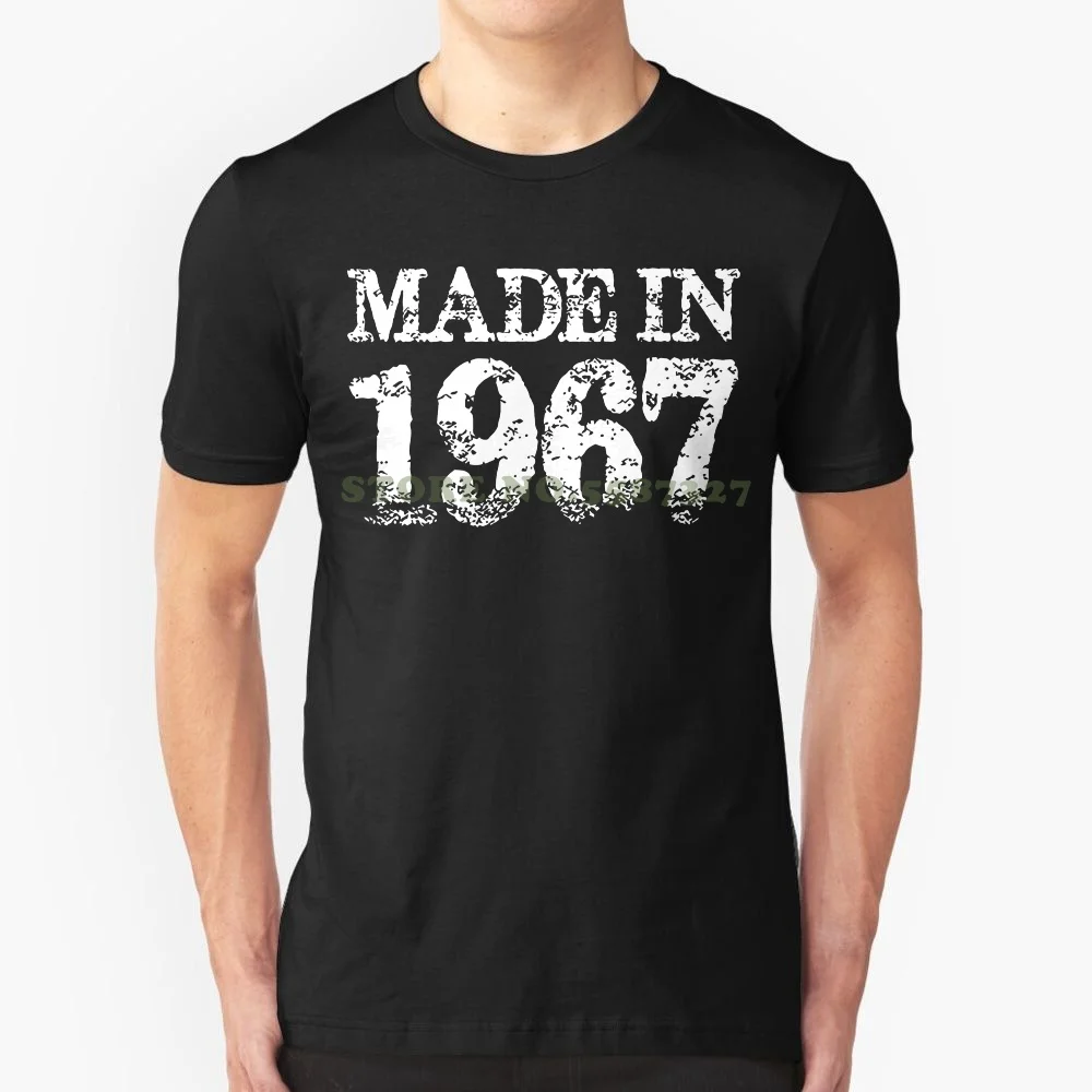 

Модные Забавные топы, футболки, сделано в 1967 году, Мужская футболка премиум-класса на день рождения, классные хипстерские топы с круглым выр...