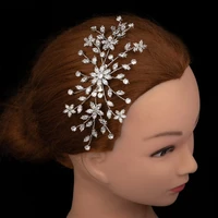 women bride hair ornaments hadiyana color pearl crystal wedding hair combs hair accessories for bridal flower headpiece bc5733
