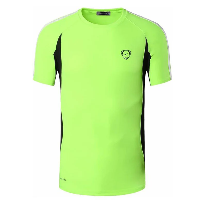 

jeansian Sport Tee Shirt Tshirt T-shirt Running Gym Fitness Workout Football Short Sleeve Dry Fit LSL147 GreenYellow