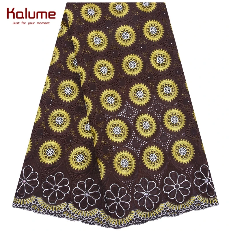 Kalume Высококачественная швейцарская хлопковая кружевная ткань с отверстиями
