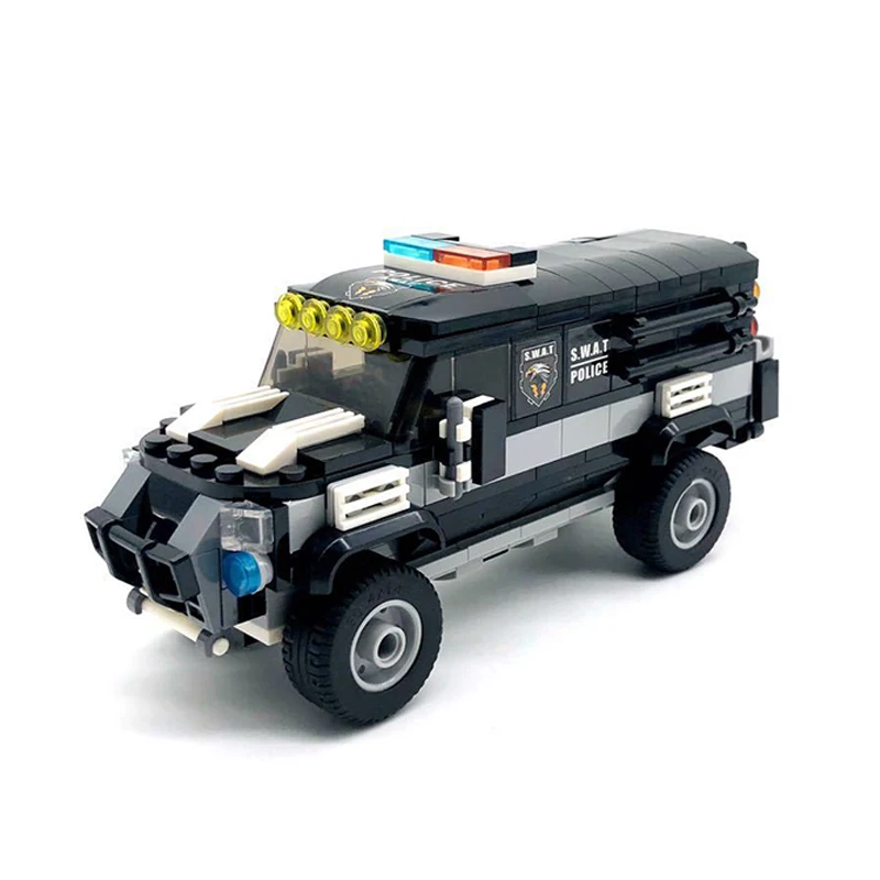 

363PCS City Police Truck Car Building Blocks Super SWAT Warrior Fighter Model Action Figure Toys for Kids