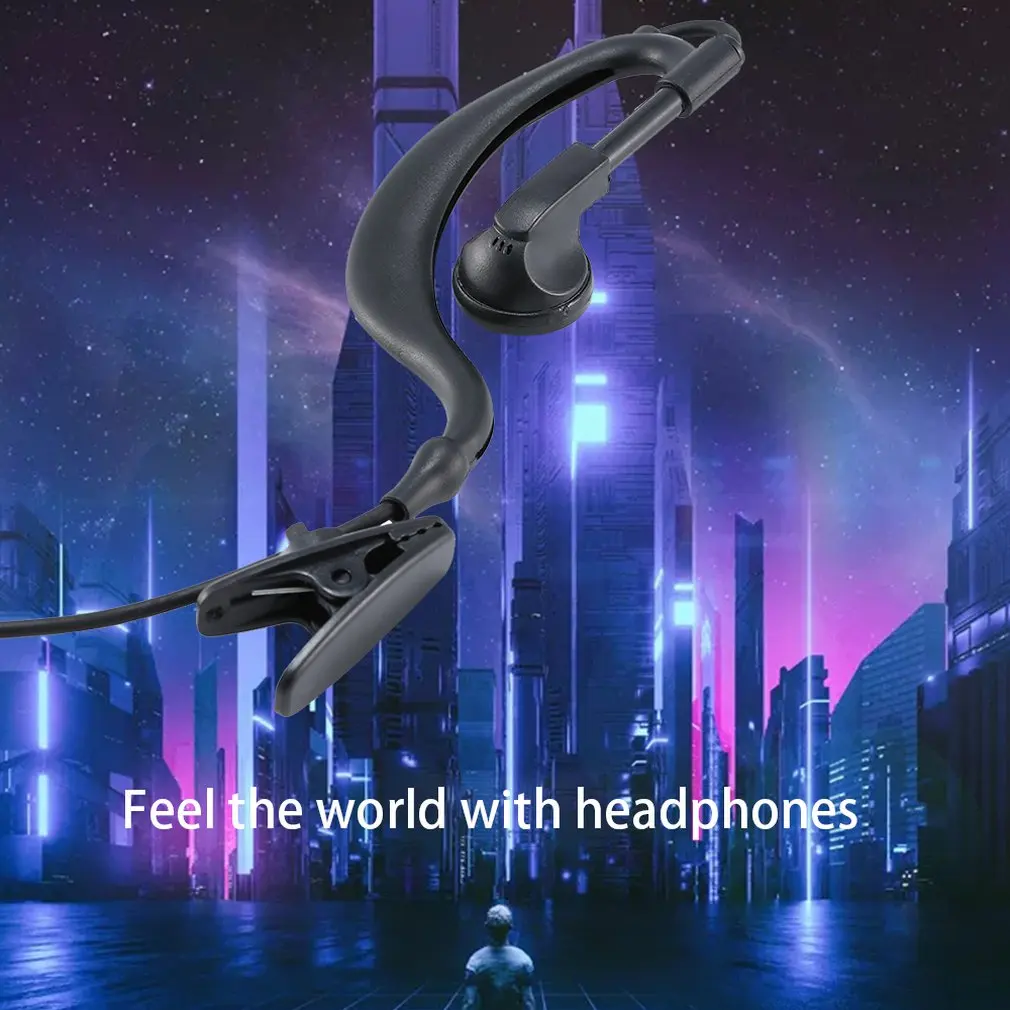 

3.5mm Single Ear Hook Type Cord Headset For Walkie Talkie Headset Hand Microphone External Mp3 Mp4 Single Listen