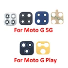Стеклянный объектив задней камеры для Motorola Moto G 5G  G Play  G20  E5 Plus, 50 шт.лот, с наклейкой