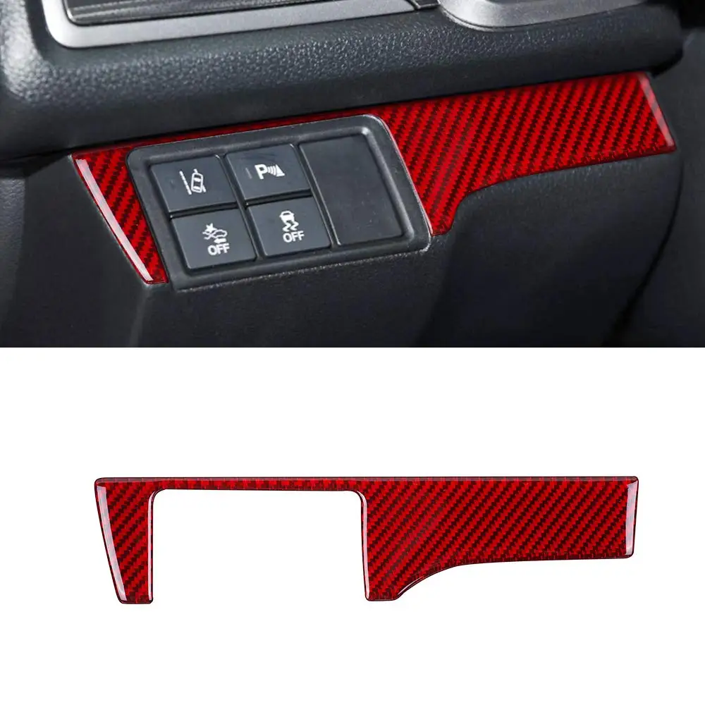 

Interior Carbon Fiber Headlight Switch Button Panel Frame Cover Trim Protector for Honda Civic 2016 2017 2018 2019 2020