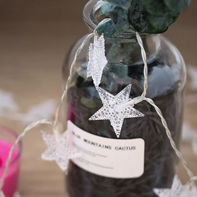 Светодиодный пересекающимися мигающими звездами в стиле Звездные войны белый