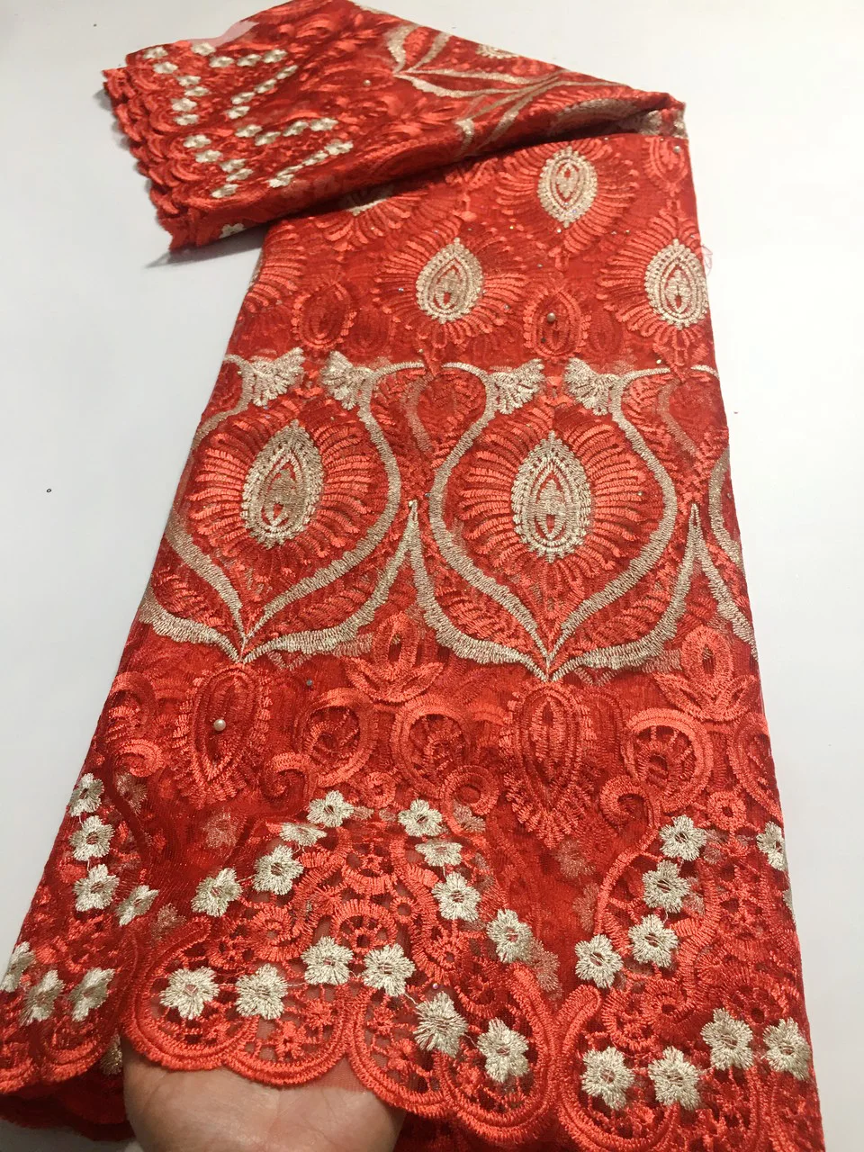 Белый африканская сетчатая кружевная ткань с бусины камни французская высокое