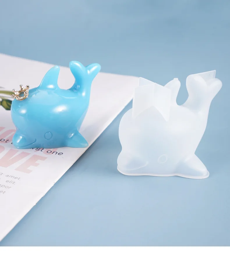 DIY 3D птица медведь Дельфин силиконовый УФ ювелирные изделия молд Смола молды