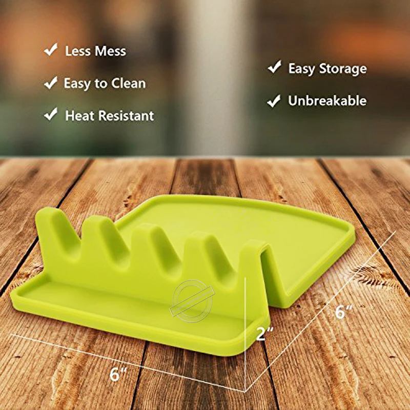 

WALFOS Kitchen Accessories Cooking Tools Heat Resistant Silicone Spoon Rest Ladle Utensil Holder Organizer Rack Storage