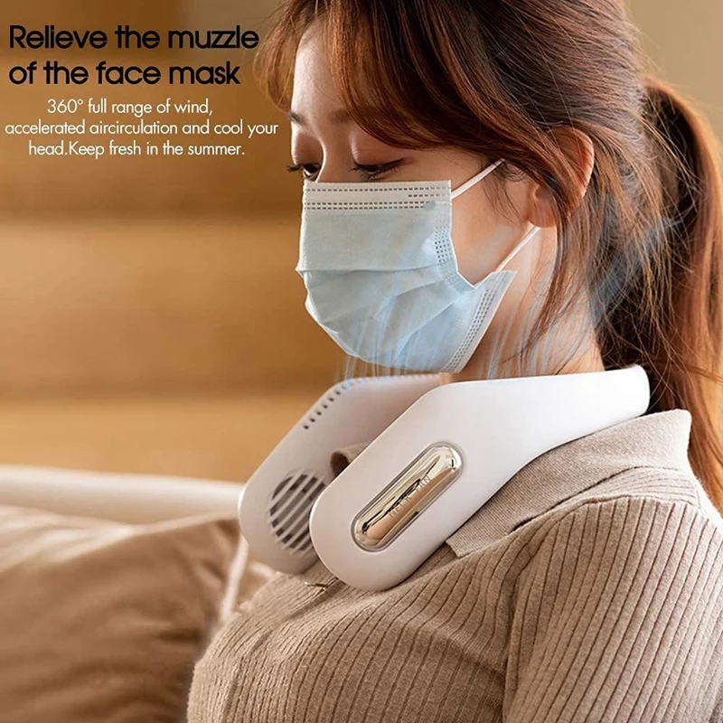 

Portable Neck Fan Hands Free Bladeless Fan Rechargeable Wearable USB Fan Headphone Design Hanging Fan