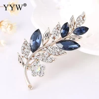 women brooches trendy rhinestone fashion crystal leaf brooch elegant party bouquet brooch jewelry pins birthday lady gift