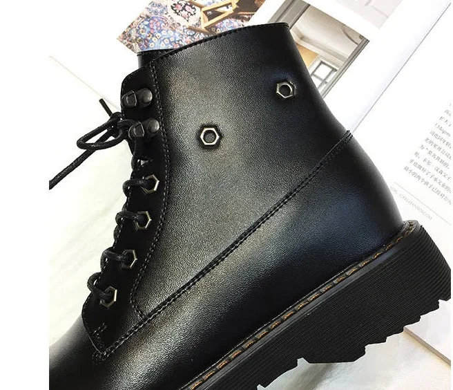 Осенне-весенние женские Ботинки martin мотоциклетные ботинки обувь в английском